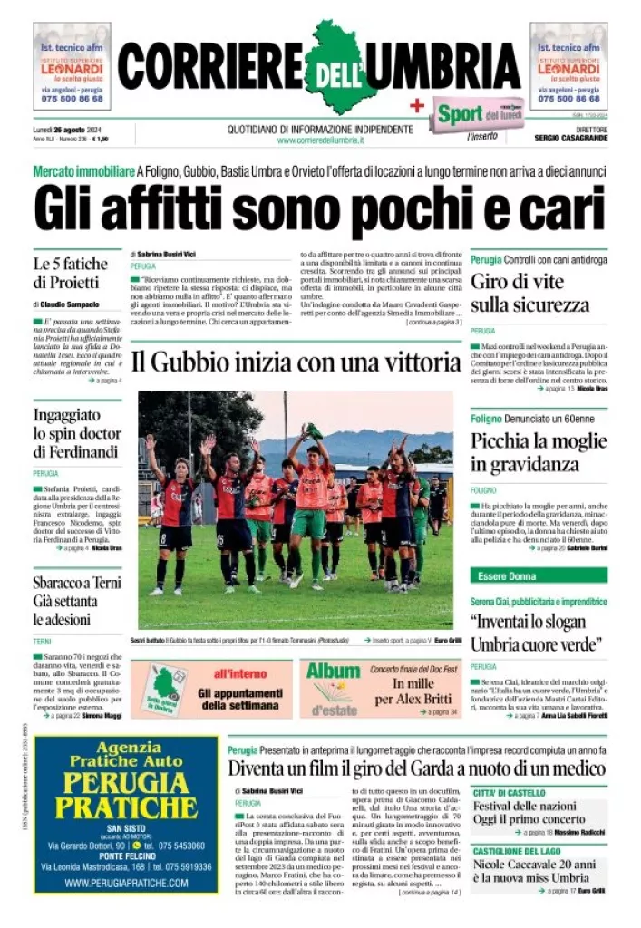 Prima-pagina-corriere umbria-del-2024-08-26